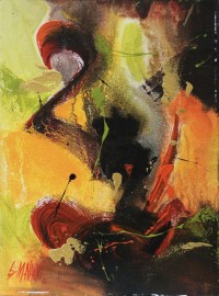 S. M. Naqvi, Acrylic on Canvas, 10  x 14 Inch, Abstract Painting, AC-SMN-035